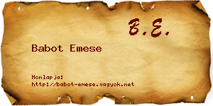 Babot Emese névjegykártya